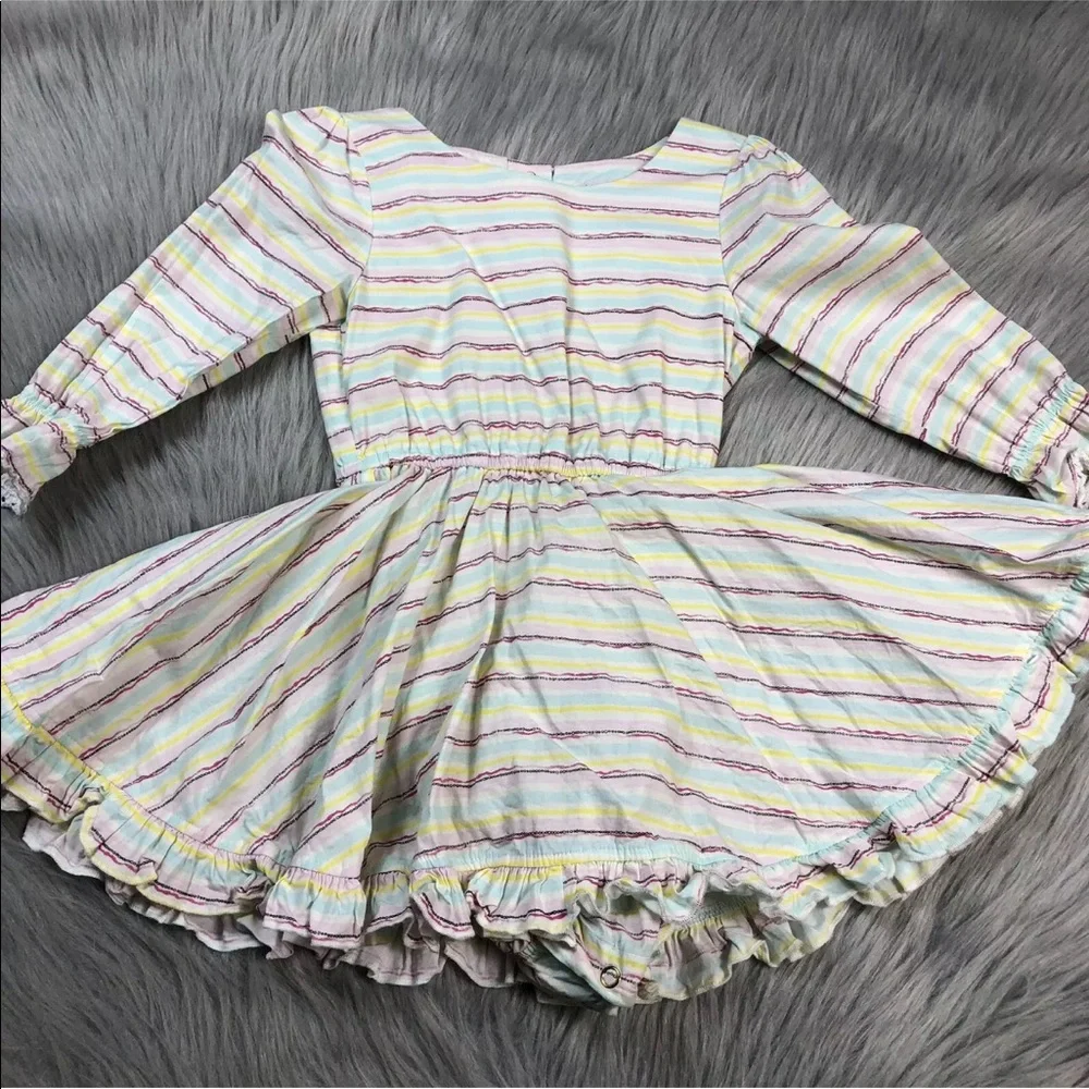 Little Minis Toddler Girls 4T Rainbow Stripe Dress With Bloomers